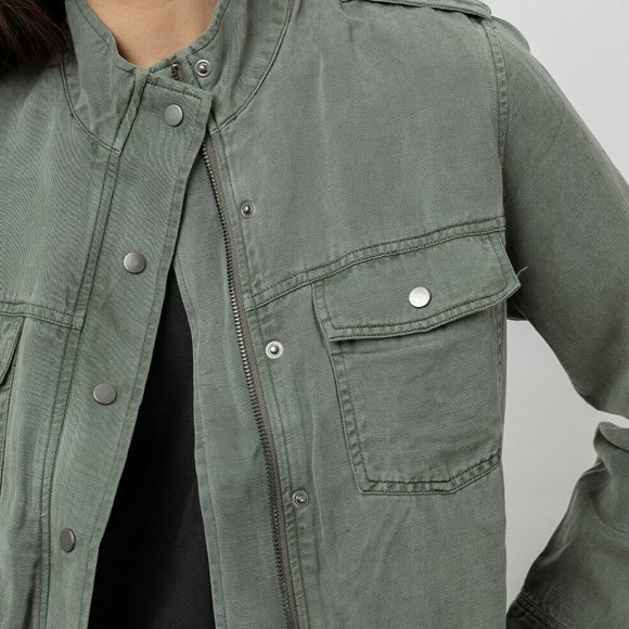 Rails Collins Jacket Pine Green Gray Military Style Women's Size Medium H12032 - Picture 5 of 12